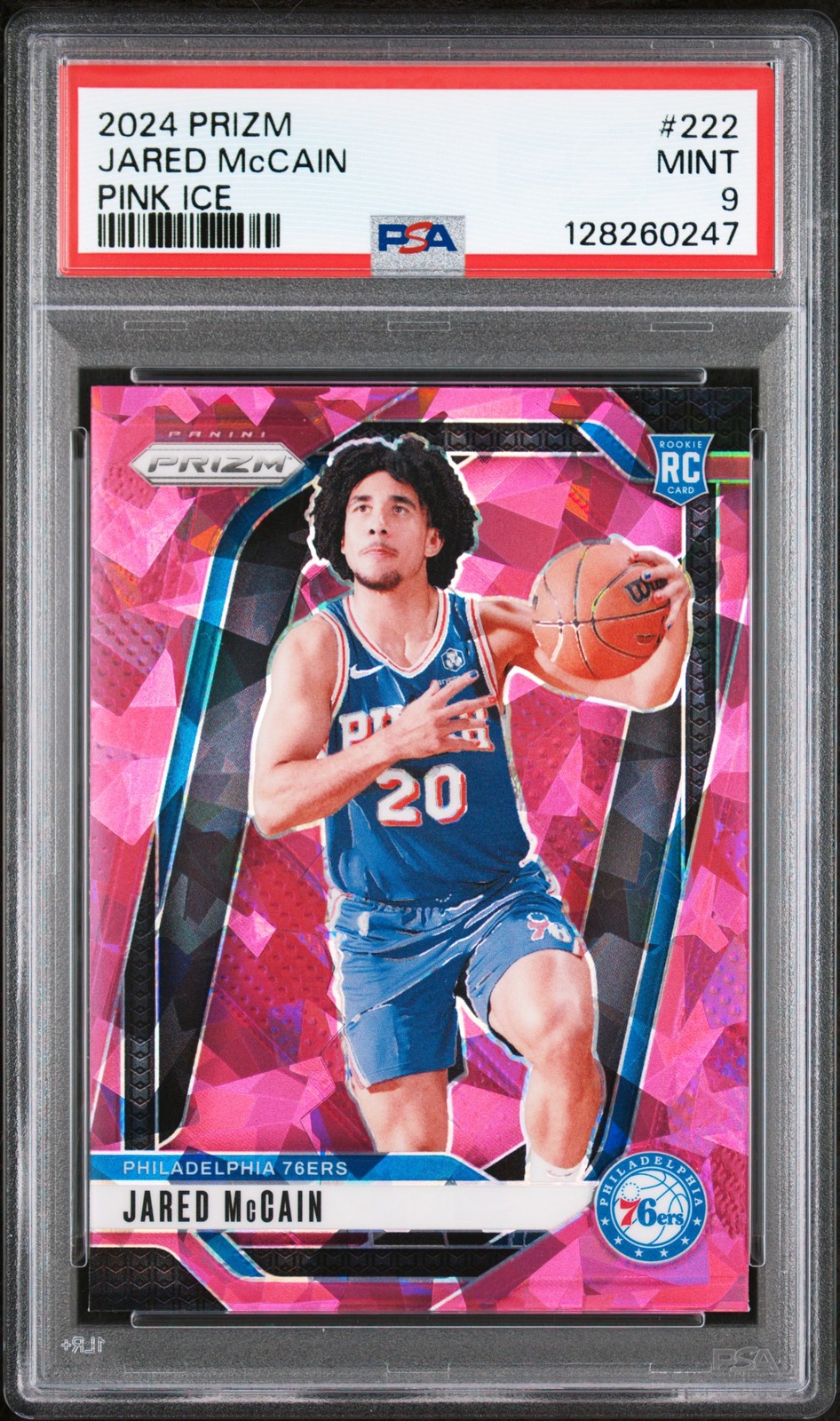 2024 Panini Prizm #222 Jared Mccain Pink Ice PSA 9 Rookie Rc Clean