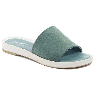 Seychelles Womens So Zen Green Slide Sandals Shoes 11 Medium (B,M) BHFO 0034