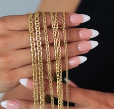 14k Gold Filled Mariner Marina Chain Necklace 18-24” 3-7mm Men Women