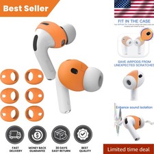 Stylish Orange Anti-Slip Covers for AirPods Pro 3 - 3 Pairs of Extreme Comfort