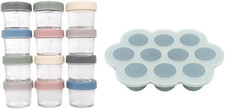Baby Meal Prep Bundle - Glass Baby Food Storage Jars Containers with Plastic Lid