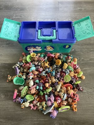 Hasbro Littlest Pet Shop 130+ Pets Tacklebox Storage Case Tackle Box Bulk Lot