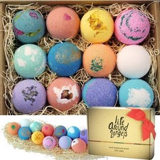 LifeAround2Angels Bath Bombs Gift Set 12 USA made Fizzies, Shea Coco...