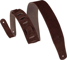 Leathers Simply Suede Series 2.5" Hand-Brushed Natural Dye Guitar Strap; Brown 