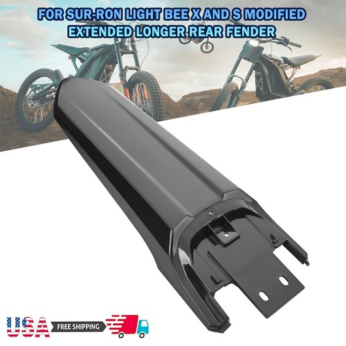 For Sur-Ron Light Bee for Segway Modified Extended Rear Fender Mudguard Black - Picture 3 of 15