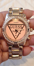 GUESS Damen-Armbanduhr roségold Edelstahl an...