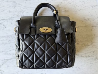 Mulberry Quilted Nappa Leather 3Way Bag Black Used Good Condition W/Dust bag