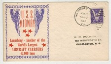 US NAVY 1945 AIRCRAFT CARRIER USS MIDWAY LAUNCHED NEWPORT NEWS VIRGINIA