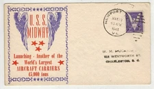 US NAVY 1945 AIRCRAFT CARRIER USS MIDWAY LAUNCHED NEWPORT NEWS VIRGINIA
