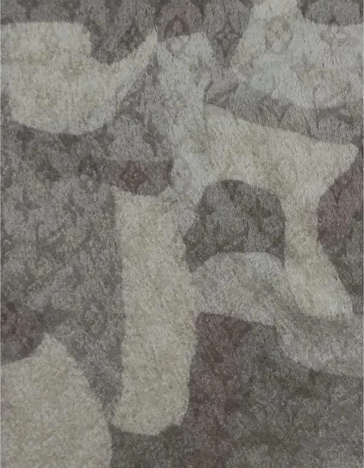 Louis Vuitton Gris Seda y Lana Chal Bufanda Monograma Estampado Jacquard 110x132cm Foto 2 de 4