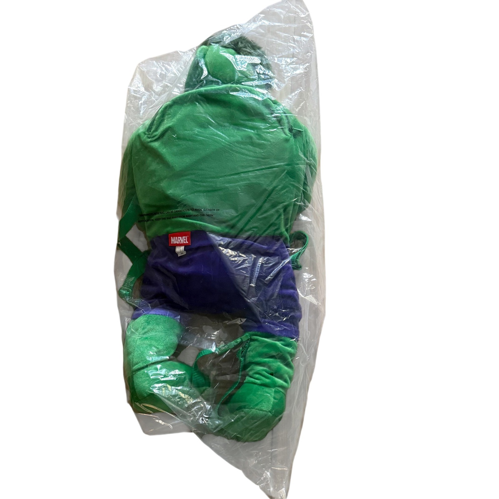 Marvel Incredible Hulk Plush Backpack Green Purple Character Bag New Vintage image 4