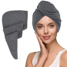 MaopaoBeauty Hair Towel Terry Cloth Absorbent Dry Anti Frizz Large, Grey