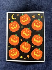 Lot Of 3 Sheets Of Vintage 80s 90s Pumpkin Jack-o-lantern Halloween Stickers