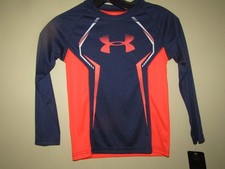 Under Armour ALL SEASONS Gear Youth 5 Navy Blue  Orange Long Sleeve UA LOGO