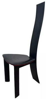 Trankaer Iris Danish Side Chair Van Den Berghe Black Ebonized Red Accent