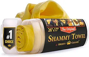 Shammy Cloth for Car Drying - 26 x17  - Super Absorbent Chamois Towel Yellow