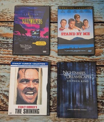 Lot of 4 Stephen King book DVDs Shining, Sleepwalkers, Stand By Me, Nightmares &