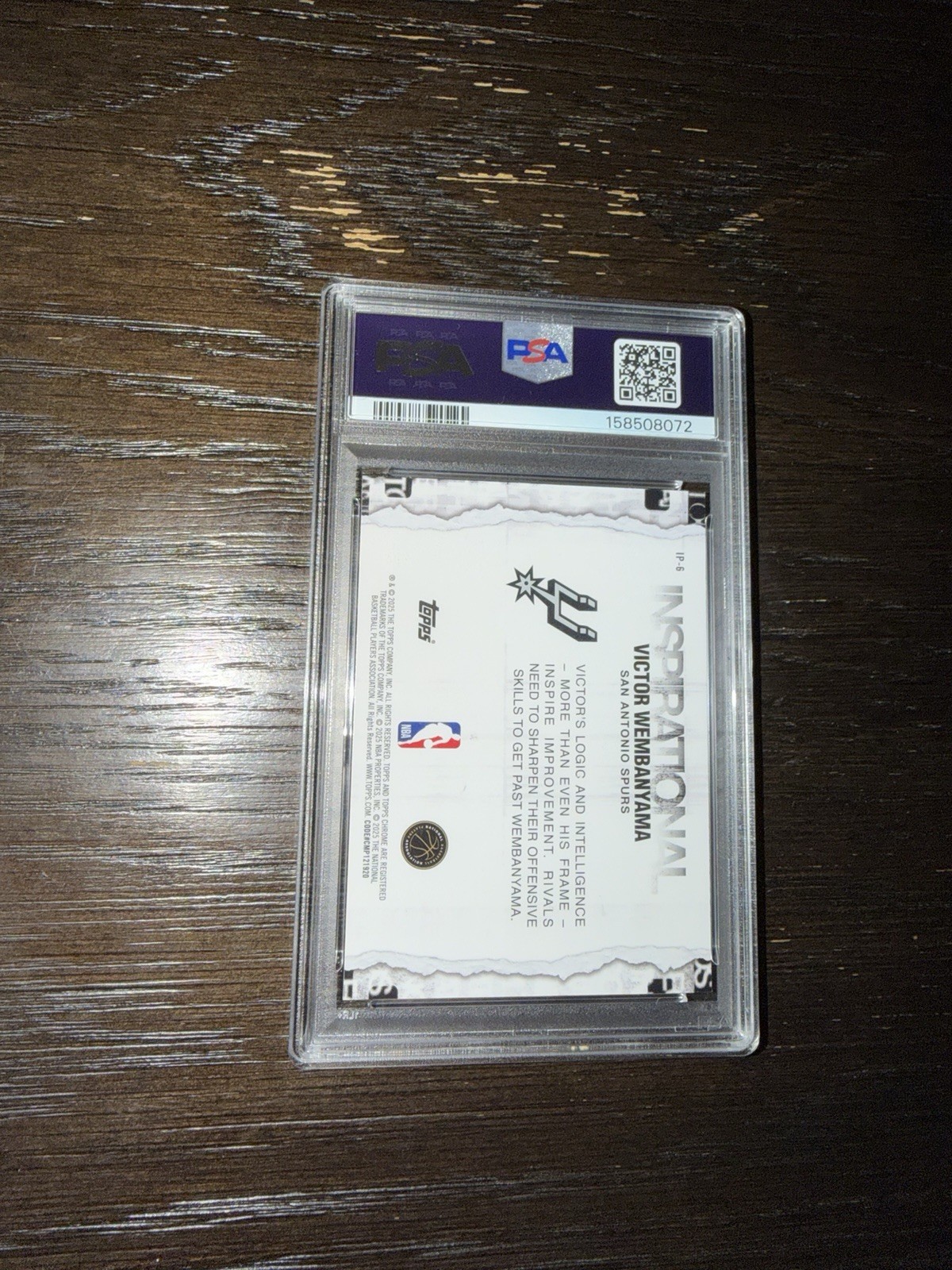 2025-26 Topps Chrome - Inspirational Victor Wembanyama #IP-6 PSA 10 view 2