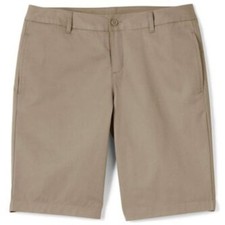 NWT LANDS' END WOMENS UNIFORM PLAIN FRONT WRINKLE RESISTANT BLEND CHINO SHORTS 6