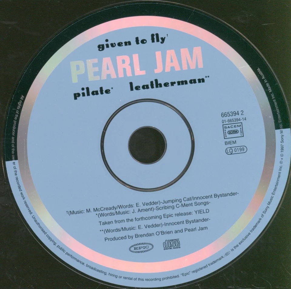 Pearl Jam Given To Fly CD Europa Epic 1997 CDs Im Digipak. Hat Kleinen Aufkleber - Bild 3 von 3