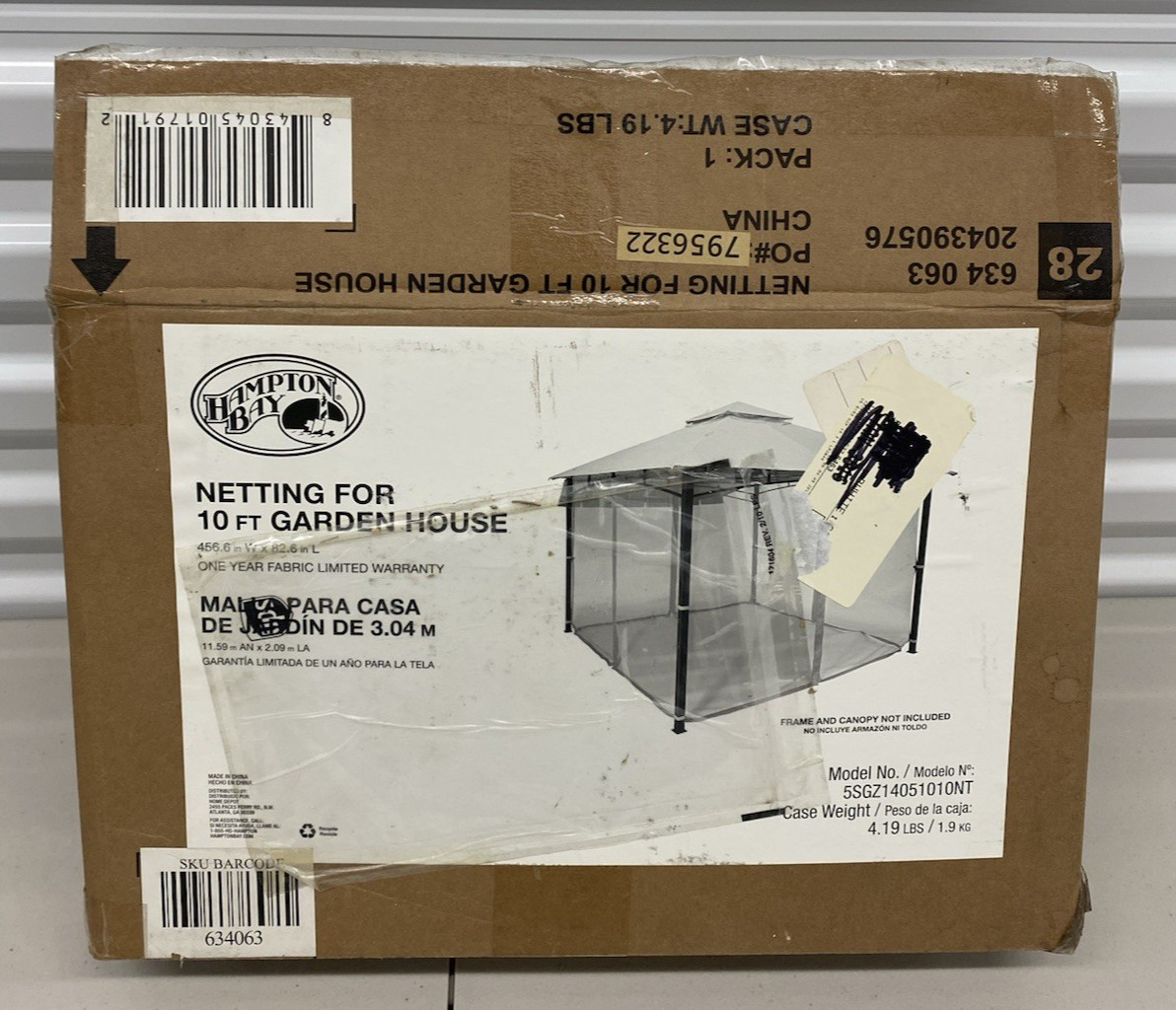 Hampton Bay Netting For 10ft Garden House Gazebo 5SGZ1405101