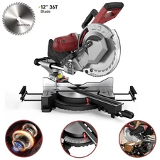 MarvTool 12-Inch Dual-Bevel Miter Saw, Compound Sliding Miter Saw 15-Amp Corded