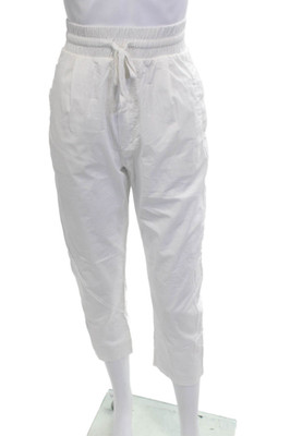 Thom Krom Women Cropped Jogger Pants White Drawstring Size S