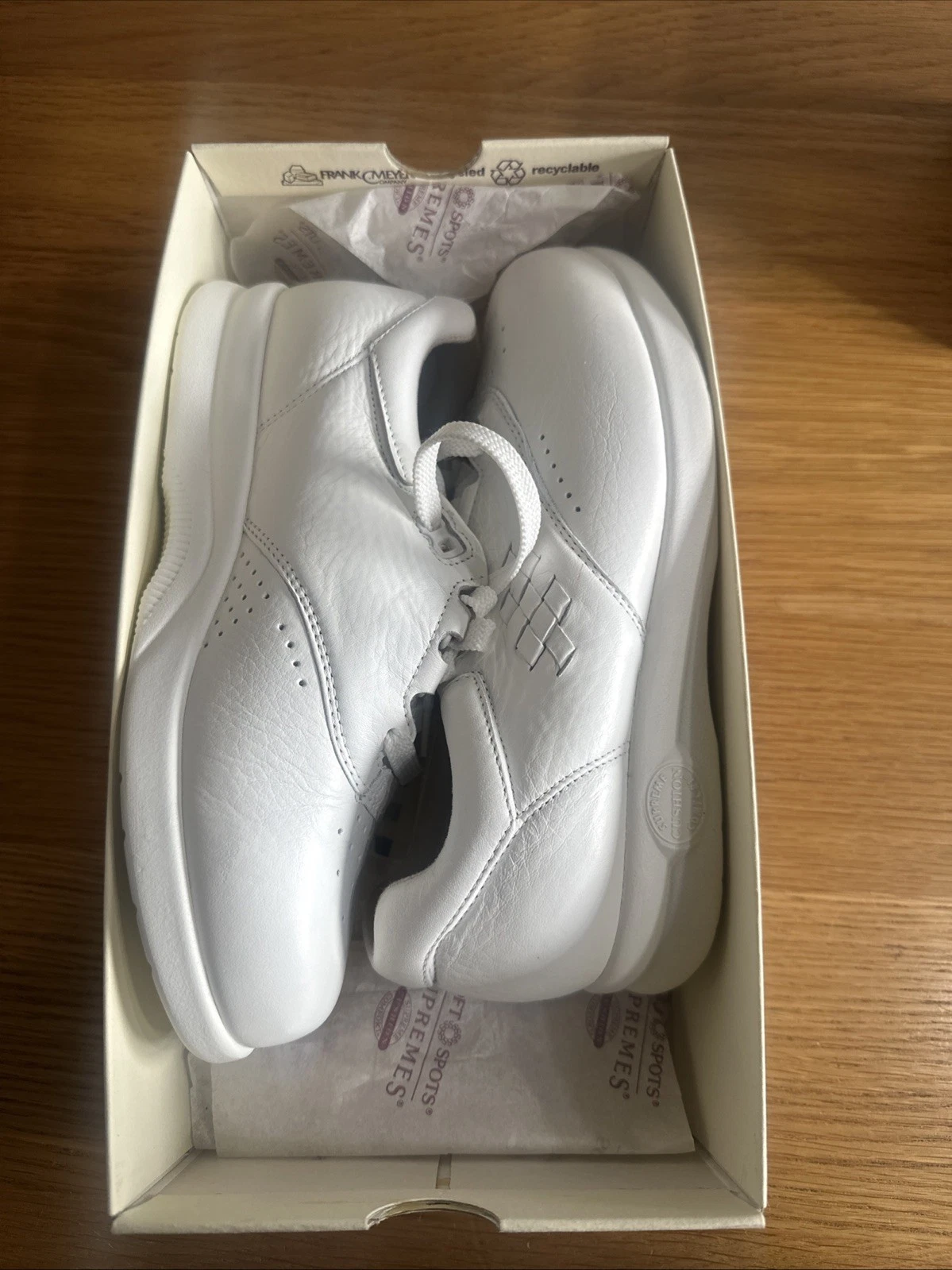Chaussures d'infirmière Supremes By Softspots Dryz pointure 7 W cuir ivoire à lacets fabriquées aux États Unis