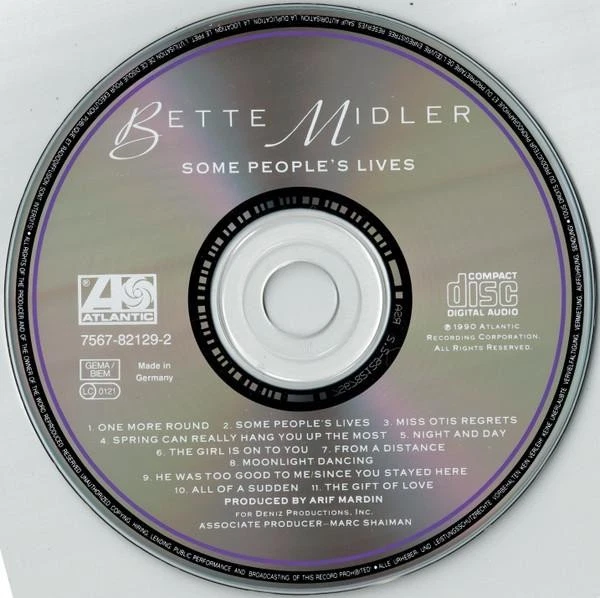 Bette Midler Some People's Lives CD Deutschland Atlantic 1990 7567821292 - Bild 3 von 3