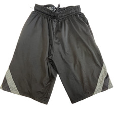Game Time Boys Athletic Basketball Shorts Black Mesh Drawstring Size 10/12