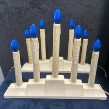 Vintage 5 Light Window Candelabra Candolier Electric Christmas Decor (2) Tested