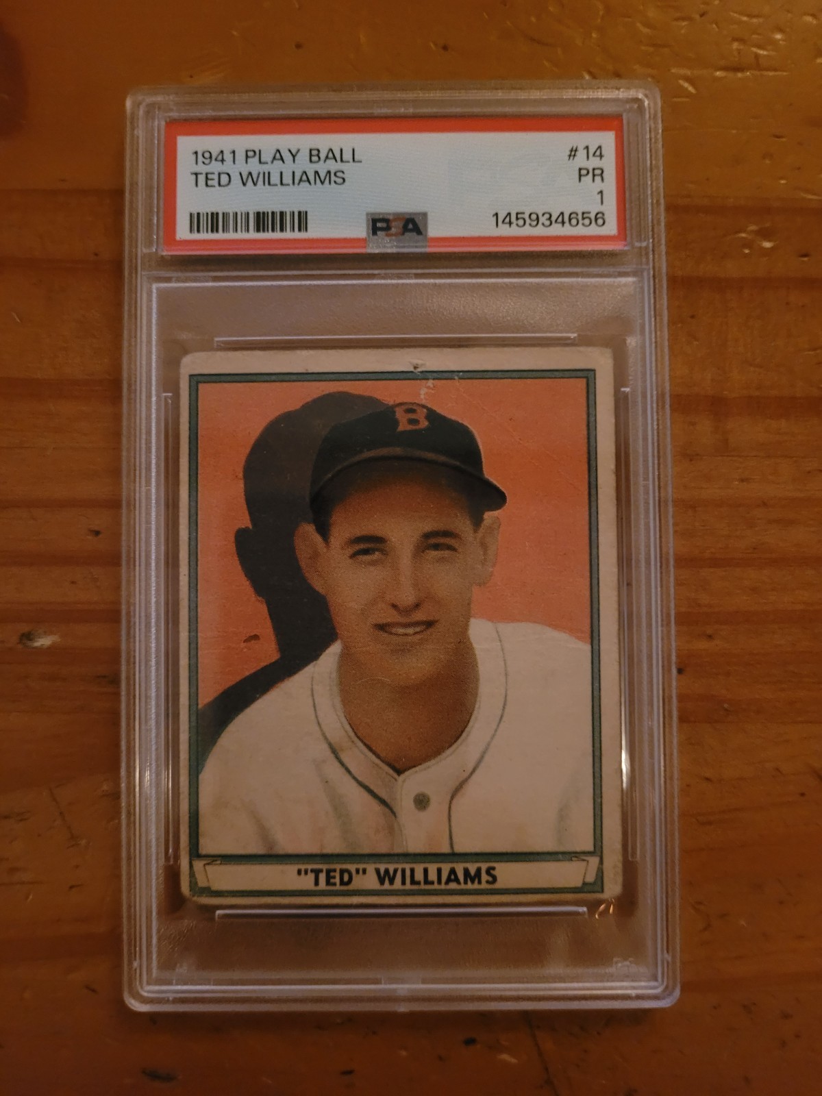 1941 Play Ball #14 Ted Williams PSA 1 Poor Red Sox HOF