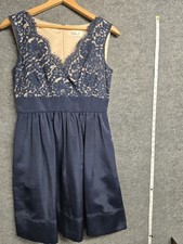Eliza J Dress 8 navy blue lace fit and flare sleeveless pockets