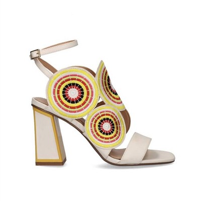 Exe Women's Lucia Ice Block Heel Sandal Beige