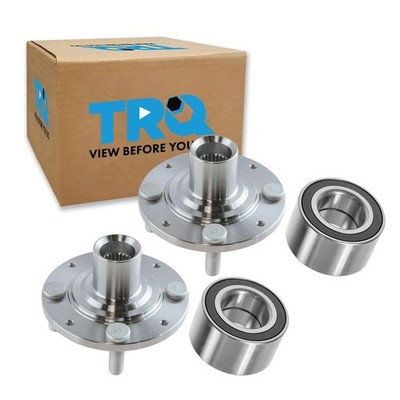 TRQ 2 Piece Front Wheel Bearing & Hub Kit Set Compatible with 1992-2000 Honda...