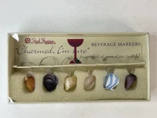 VTG NIB Set of 6 Royal Hawaiian Wine Glass Charms Sea Shells
