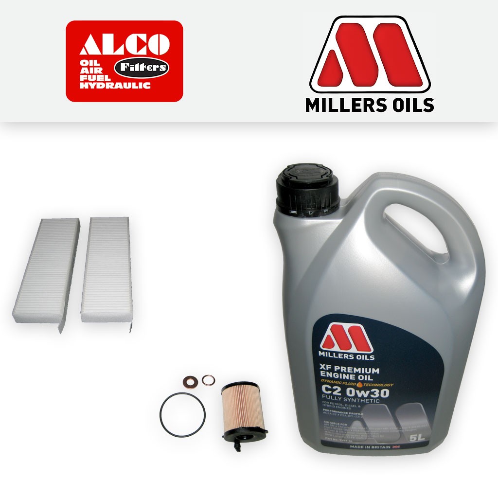 SERVICE KIT for CITROEN BERLINGO 1.6 BLUEHDI OIL CABIN FILTERS +OIL (2018-2024)