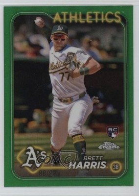 2024 Topps Chrome Update Green Refractor 88/99 Brett Harris Rookie RC 0o4t
