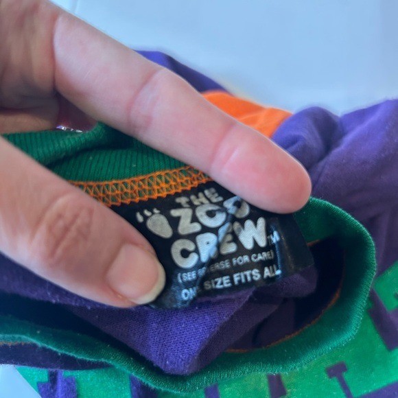 Rare Colorful long line cotton tee one size Zoo Crew single stitch Zoo Crew USA
