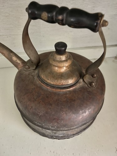 ๐ Vtg Antique The Simplex Patent Tea Kettle Solid Copper England 400709-402190 - Picture 6 of 10