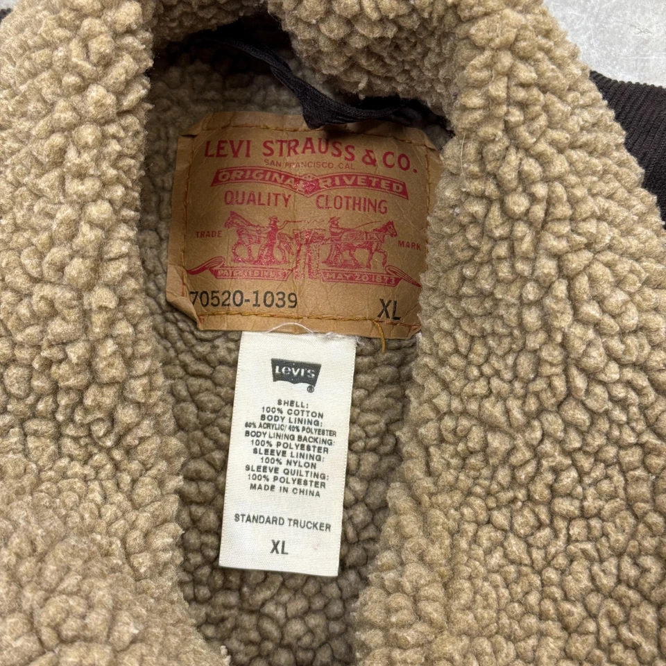 Chaqueta de Camionero Levis Sherpa Para Hombre XL Negra Pana Forrada Estándar 70520-1039 Foto 4 de 4