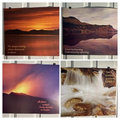 4 1970's 21x14 Argus Educational Inspirational Posters Water Mountains Scenes