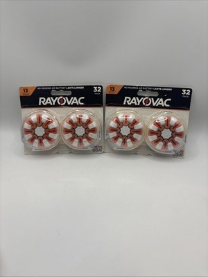 RAYOVAC Size 13 Hearing Aid Batteries 64-Pack Expires 04/2026 NEW SEALED