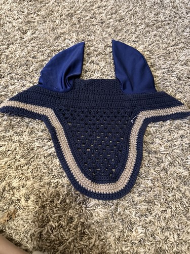 Crochet Full Size Cotton Horse Jumper Fly Bonnet Ear Net