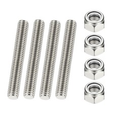 3/8"-16 UNC Fully Threaded Rod 2.36" Length Right Hand Thread with Nuts 4Pcs