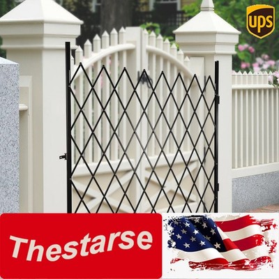 Folding Security Gate 6.5ft x 6.5ft Wall Mount Single Folding Door Scissor Gate
