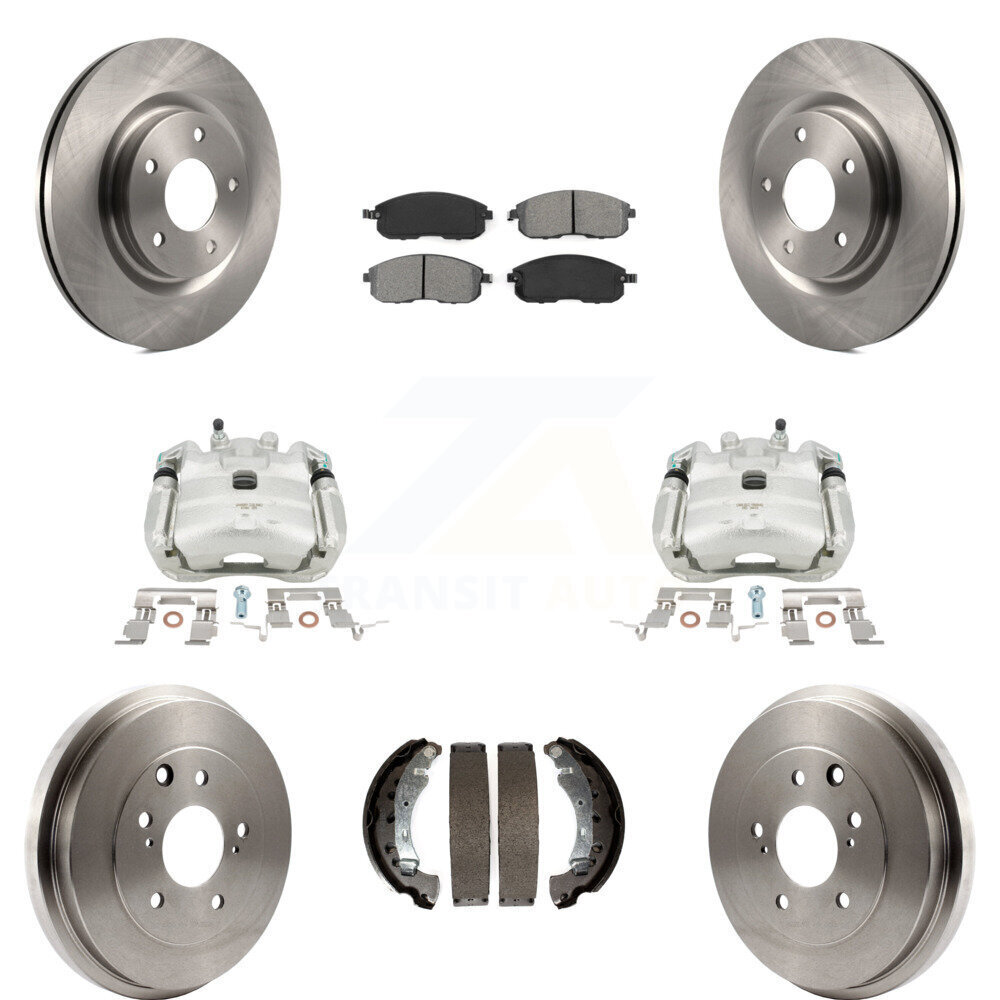 Front Rear Disc Brake Caliper Rotor Drum Semi-Metallic Pad Kit for Nissan Sentra