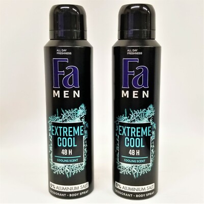 new 2 CANS - Fa - EXTREME COOL - Men 48HR Deodorant - 150mL Ea - Made in Germany