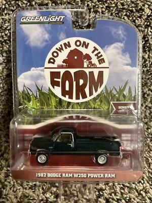 1:64 Greenlight 1982 Dodge Ram W250 Power Ram Diecast Down On The Farm NEW!! - image 1 of 3