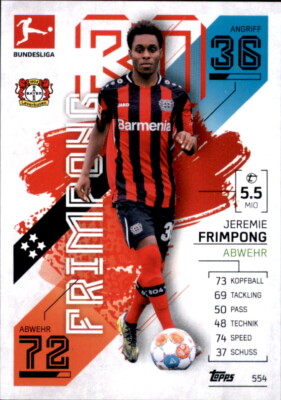 Match Attax EXTRA 2021/2022  Nr.554 - Jeremie Frimpong